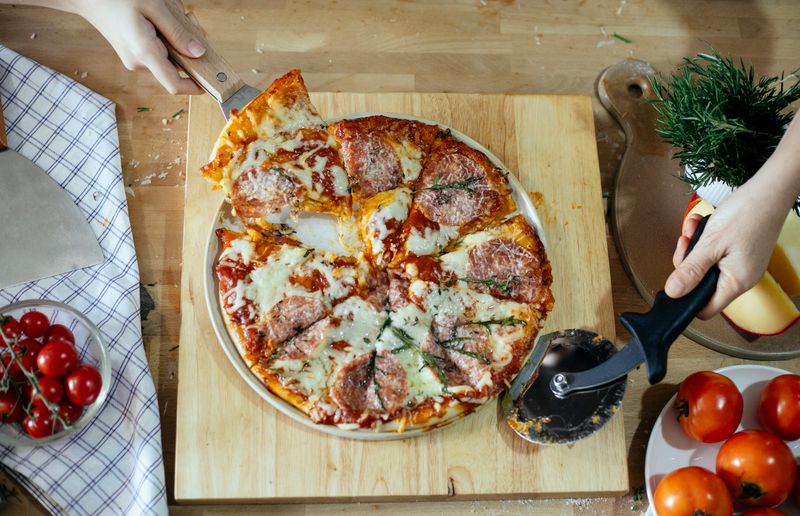 Anthony's special pizza loaded with toppings